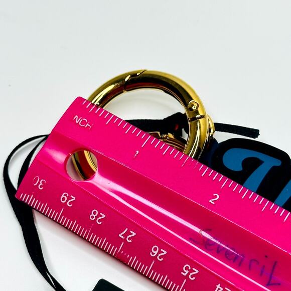 Versace Unisex Key Ring Gold Round Blue Silicone Charm Logo Key Chain NWT $225 - Picture 8 of 10